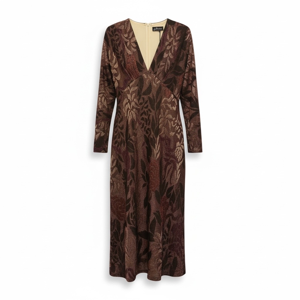 Vestito midi scollo a V fantasia