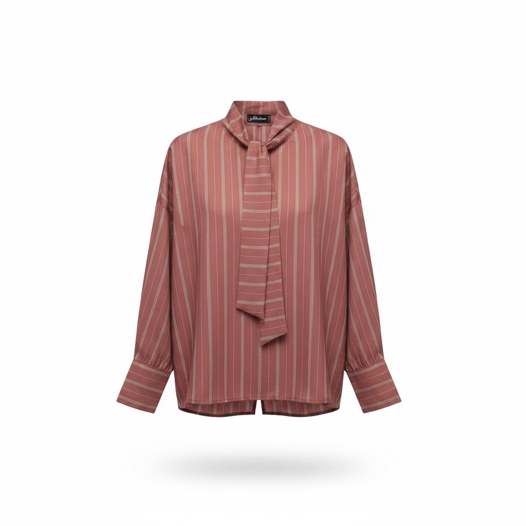 Camicia con fiocco e manica ampia