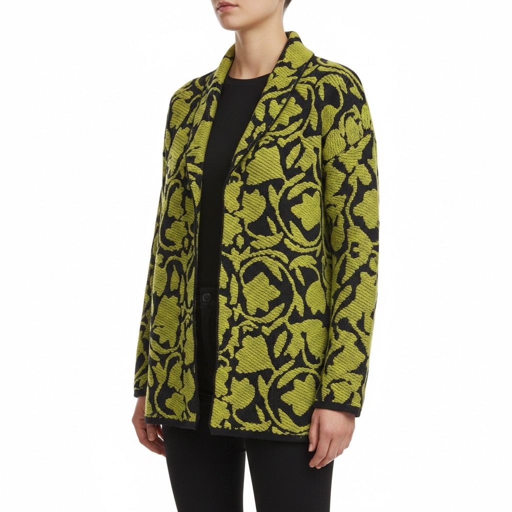 Cardigan giacca in maglia fantasia