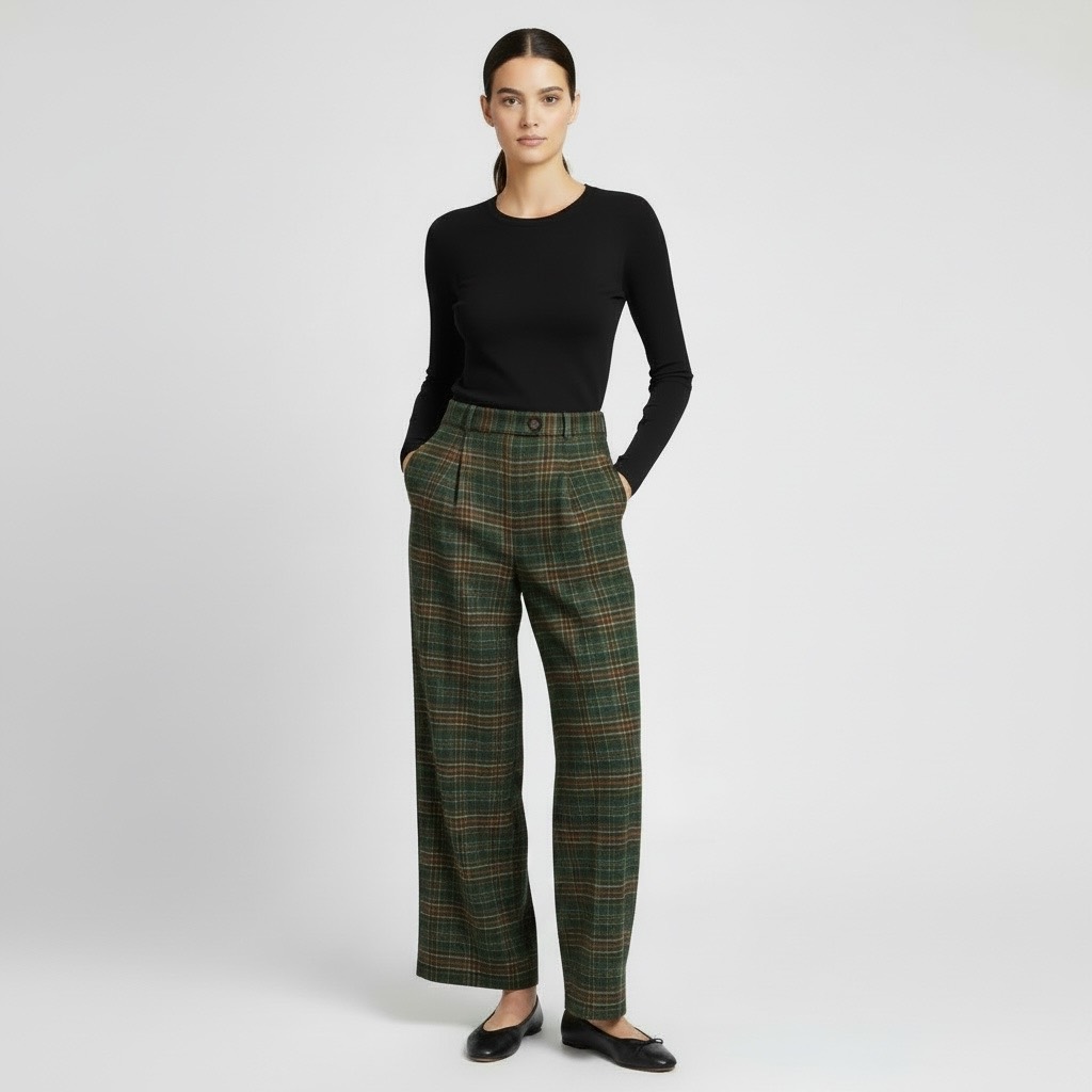 Pantaloni palazzo Tartan